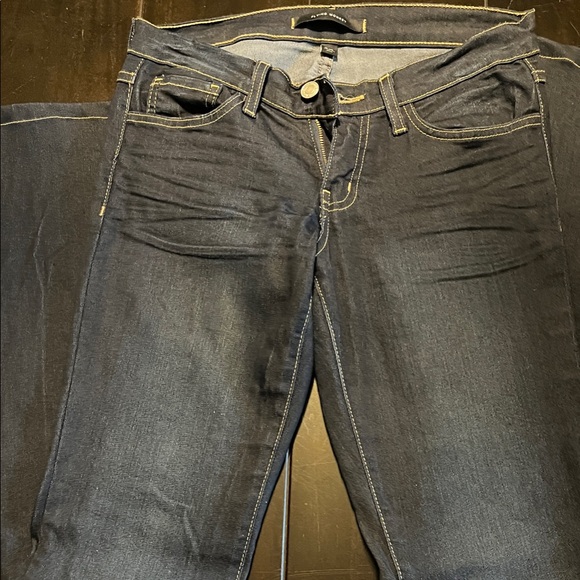 Hardly worn. Low rise Flying Monkey Dark Indigo Flare Jeans - Picture 2 of 6